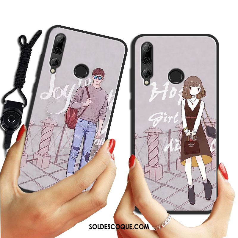 Coque Huawei P Smart+ 2019 Dessin Animé Silicone Téléphone Portable Gris En Vente