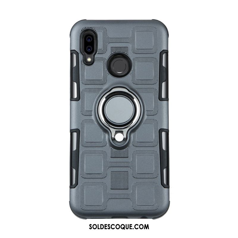 Coque Huawei P Smart 2019 Magnétisme Gris Une Agrafe Téléphone Portable Anneau En Ligne