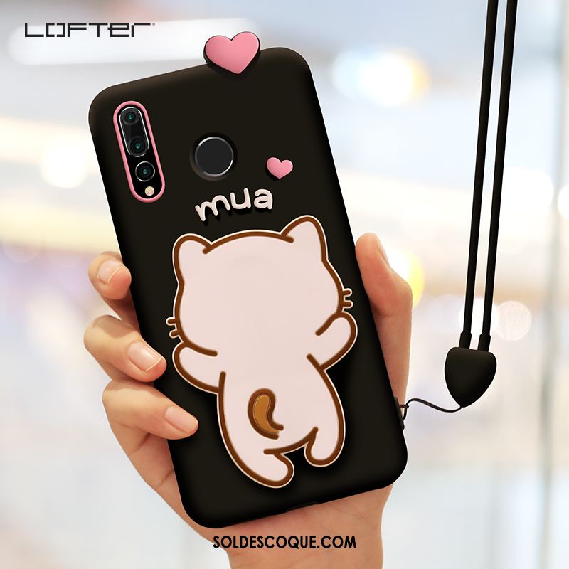 Coque Huawei P Smart+ 2019 Super Mignon Charmant Noir Dessin Animé Silicone Pas Cher