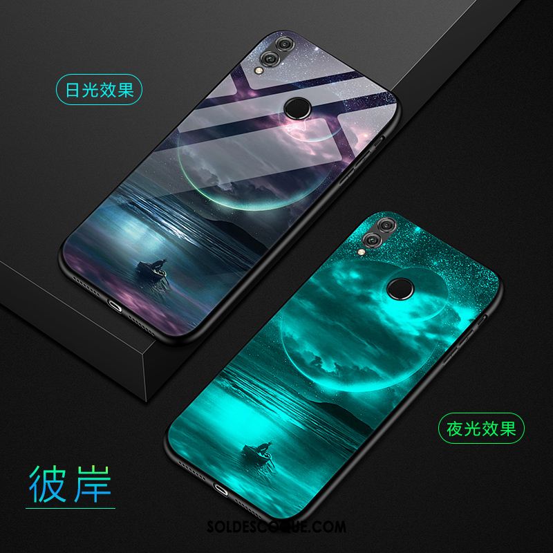 Coque Huawei P Smart 2019 Téléphone Portable Violet Nouveau Lumineuses Verre Soldes