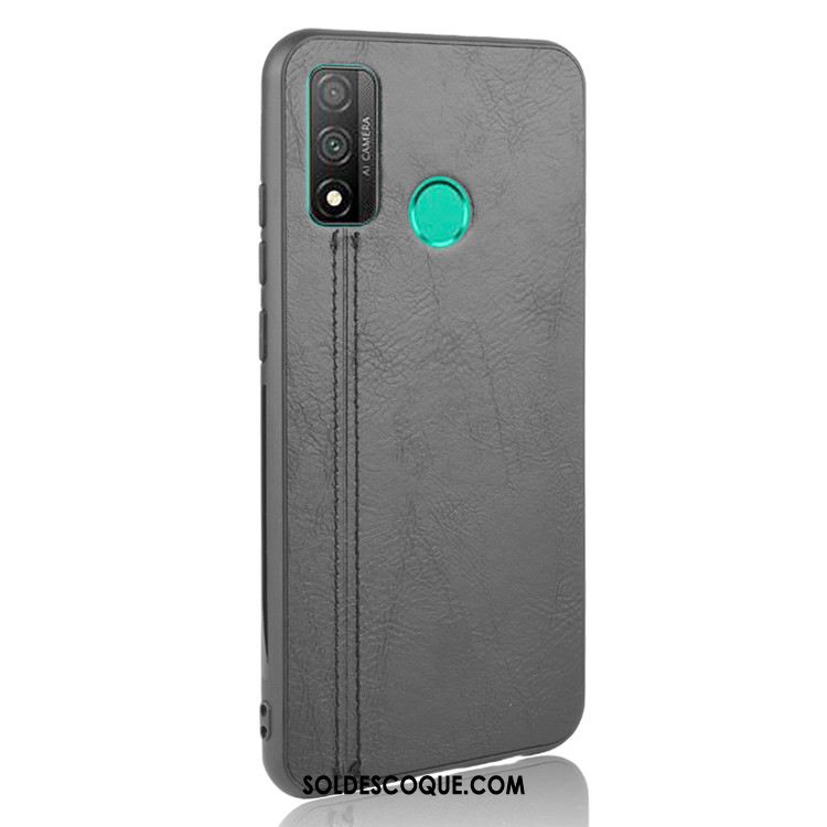 Coque Huawei P Smart 2020 Cuir Tendance Noir Téléphone Portable Protection Housse France