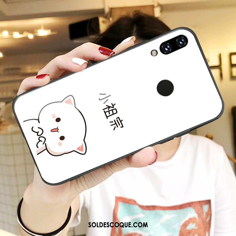 Coque Huawei P Smart+ Blanc Incassable Téléphone Portable Tendance Dessin Animé Soldes