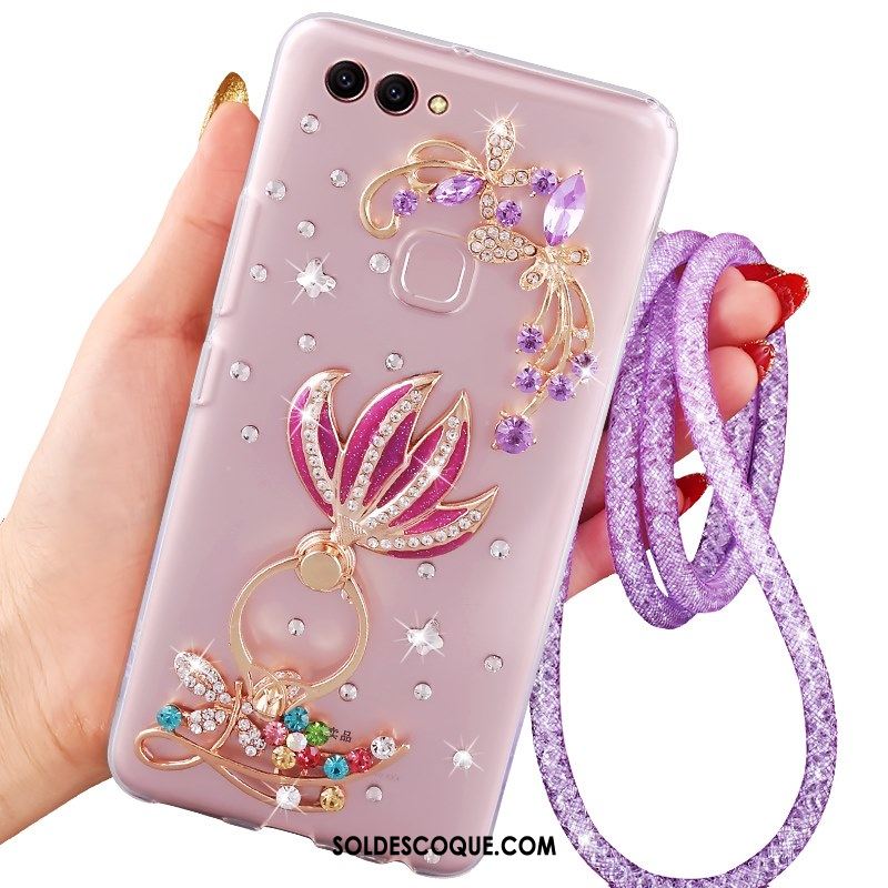 Coque Huawei P Smart Cou Suspendu Transparent Strass Anneau Support En Ligne