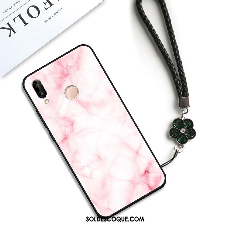 Coque Huawei P Smart+ Créatif Incassable Étui Rose Fluide Doux Housse Pas Cher