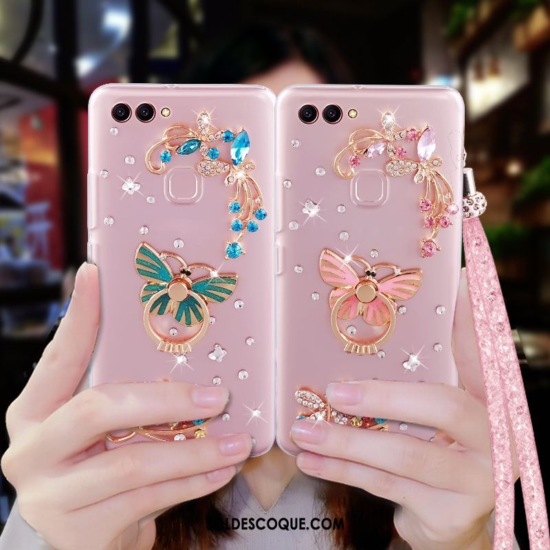 Coque Huawei P Smart Fluide Doux Transparent Strass Étui Téléphone Portable En Ligne