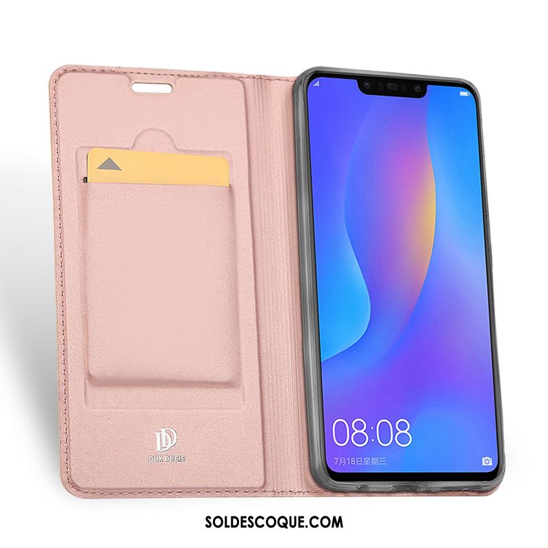 Coque Huawei P Smart+ Protection Incassable Or Rose Téléphone Portable Étui En Cuir Housse France