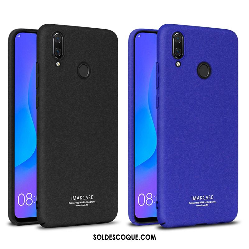 Coque Huawei P Smart+ Protection Téléphone Portable Noir Délavé En Daim Étui Soldes