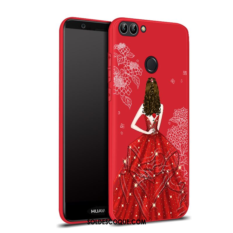 Coque Huawei P Smart Téléphone Portable Rouge Incassable Délavé En Daim Tout Compris En Ligne