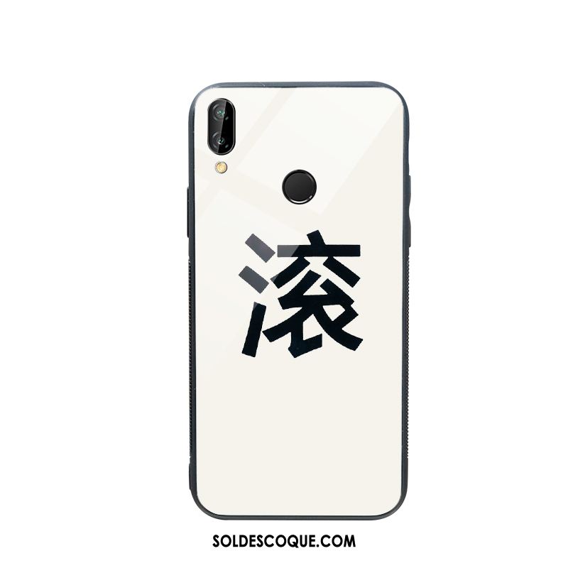 Coque Huawei P Smart+ Verre Blanc Incassable Téléphone Portable Étui Housse Pas Cher