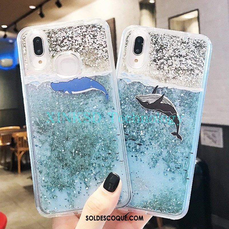 Coque Huawei P Smart+ Étui Bleu Nouveau Quicksand Téléphone Portable En Vente