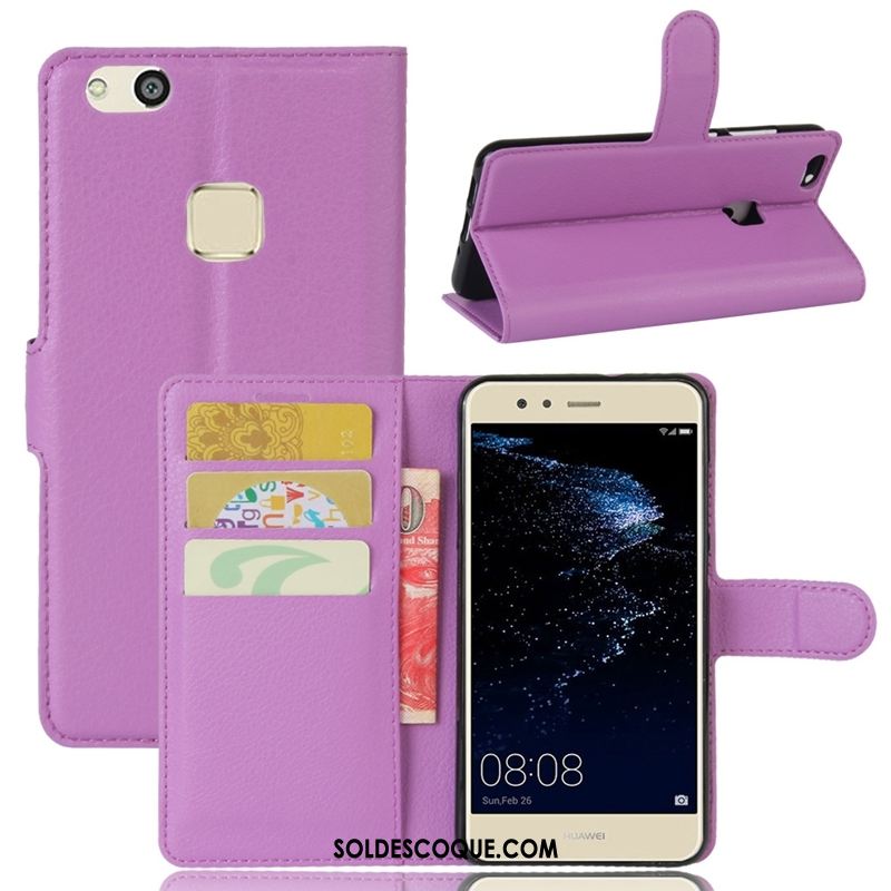 Coque Huawei P10 Lite Jeunesse Incassable Violet Clamshell Étui En Cuir Pas Cher