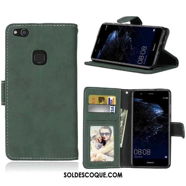 Coque Huawei P10 Lite Jeunesse Protection Vert Étui En Cuir Clamshell En Vente