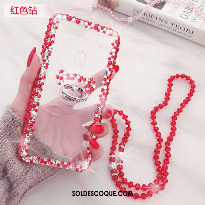 Coque Huawei P10 Plus Strass Support Luxe Rouge Téléphone Portable France