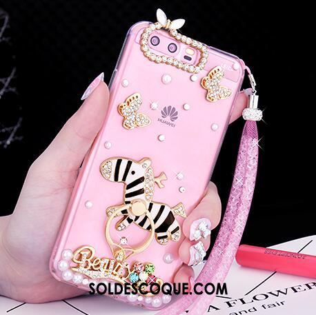 Coque Huawei P10 Plus Téléphone Portable Une Agrafe Anneau Strass Fluide Doux Pas Cher