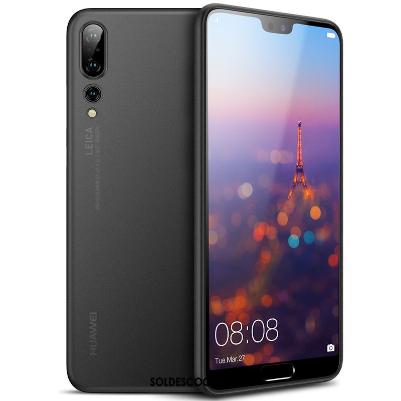 Coque Huawei P20 Bleu Noir Étui Sentir Téléphone Portable Housse Pas Cher