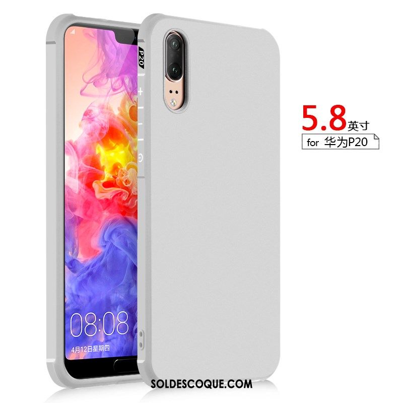 Coque Huawei P20 Incassable Étui Fluide Doux Blanc Téléphone Portable Housse France