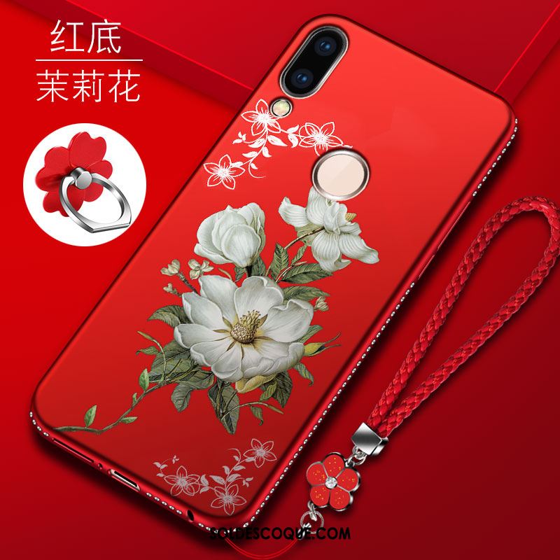 Coque Huawei P20 Lite Fluide Doux Silicone Rouge Charmant Marque De Tendance Soldes