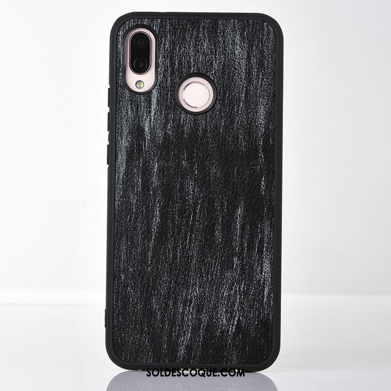 Coque Huawei P20 Lite Fluide Doux Téléphone Portable Étui En Cuir Protection Noir En Vente