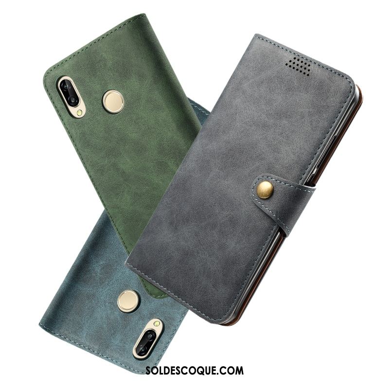 Coque Huawei P20 Lite Jeunesse Gris Étui Étui En Cuir Incassable En Ligne