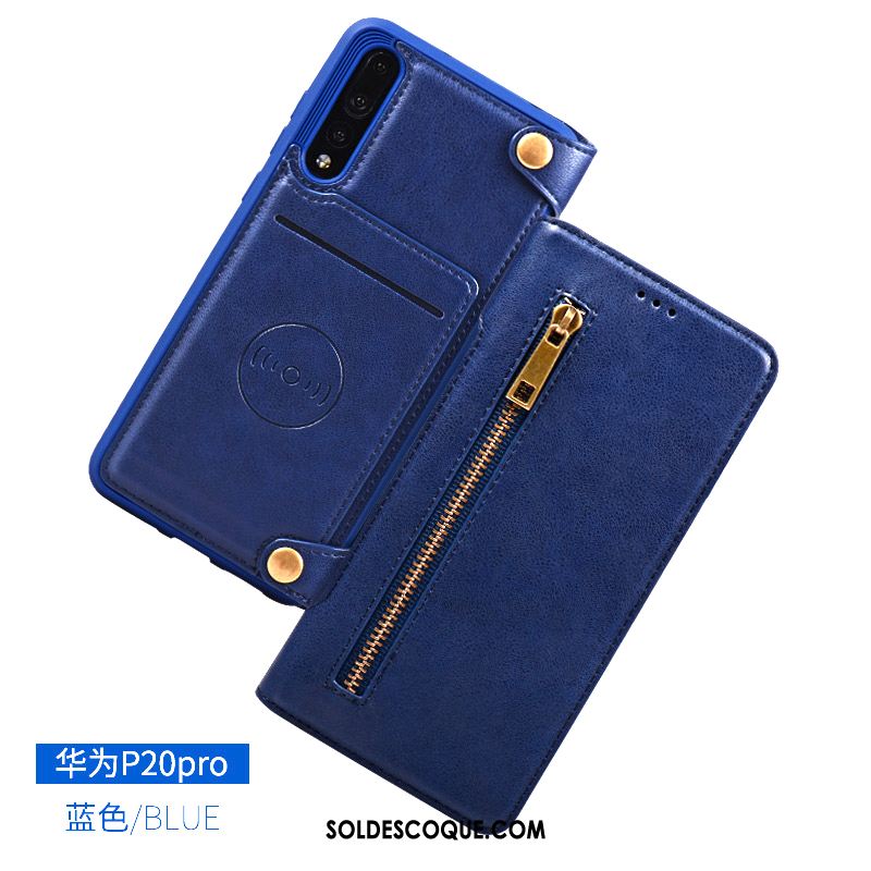 Coque Huawei P20 Pro Bleu Étui En Cuir Protection Incassable Téléphone Portable France