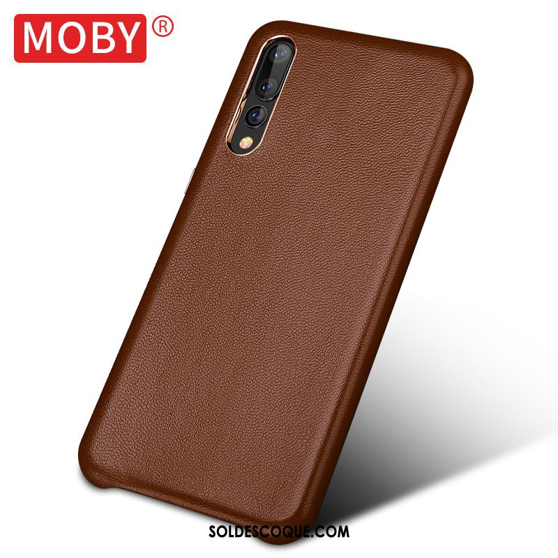 Coque Huawei P20 Pro Business Cuir Véritable Protection Personnalité Téléphone Portable En Vente