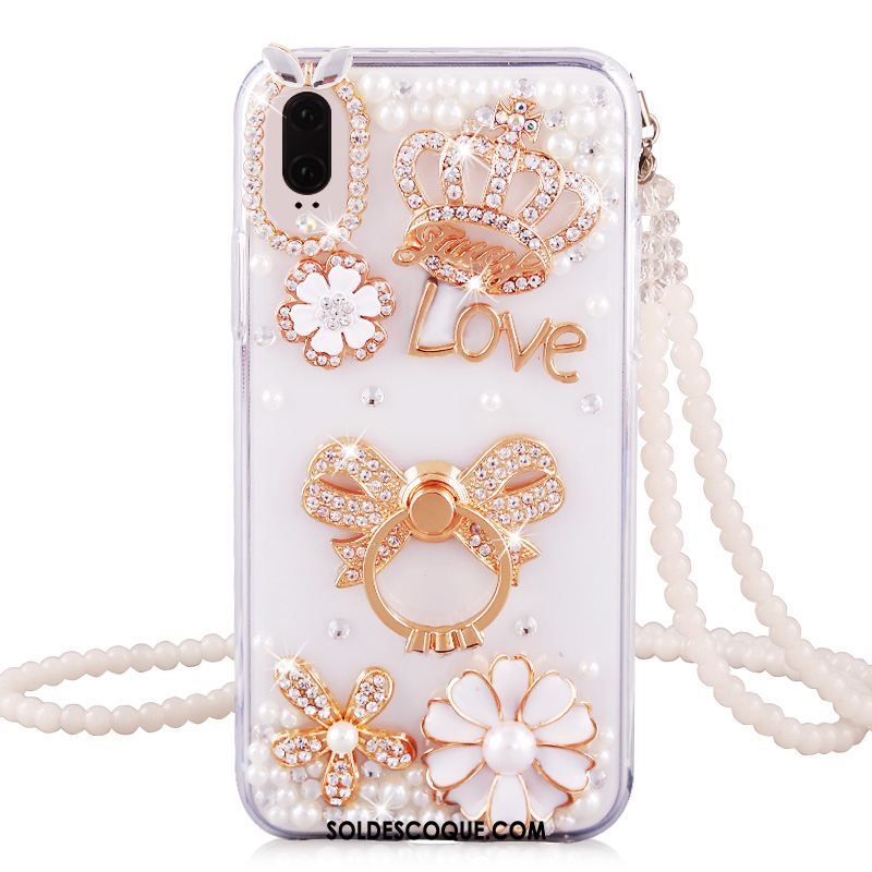 Coque Huawei P20 Téléphone Portable Strass Luxe Transparent Pas Cher