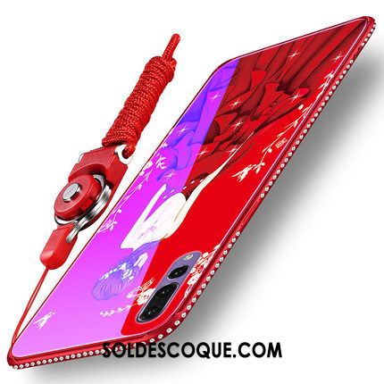 Coque Huawei P20 Étui Strass Silicone Rouge Verre En Vente