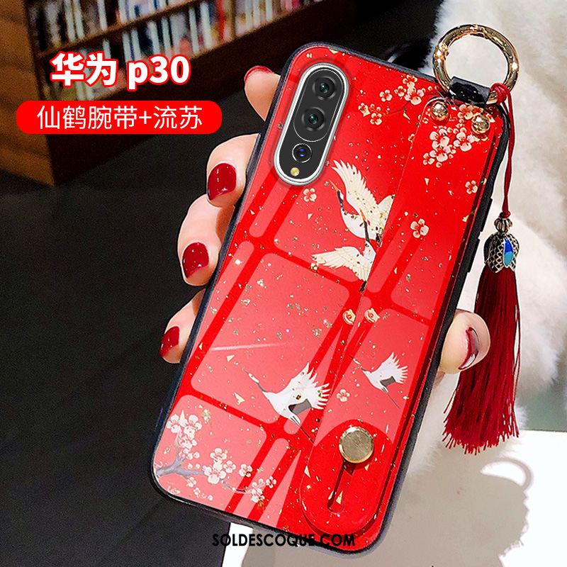 Coque Huawei P30 Créatif Incassable Tendance Grue Rouge Pas Cher