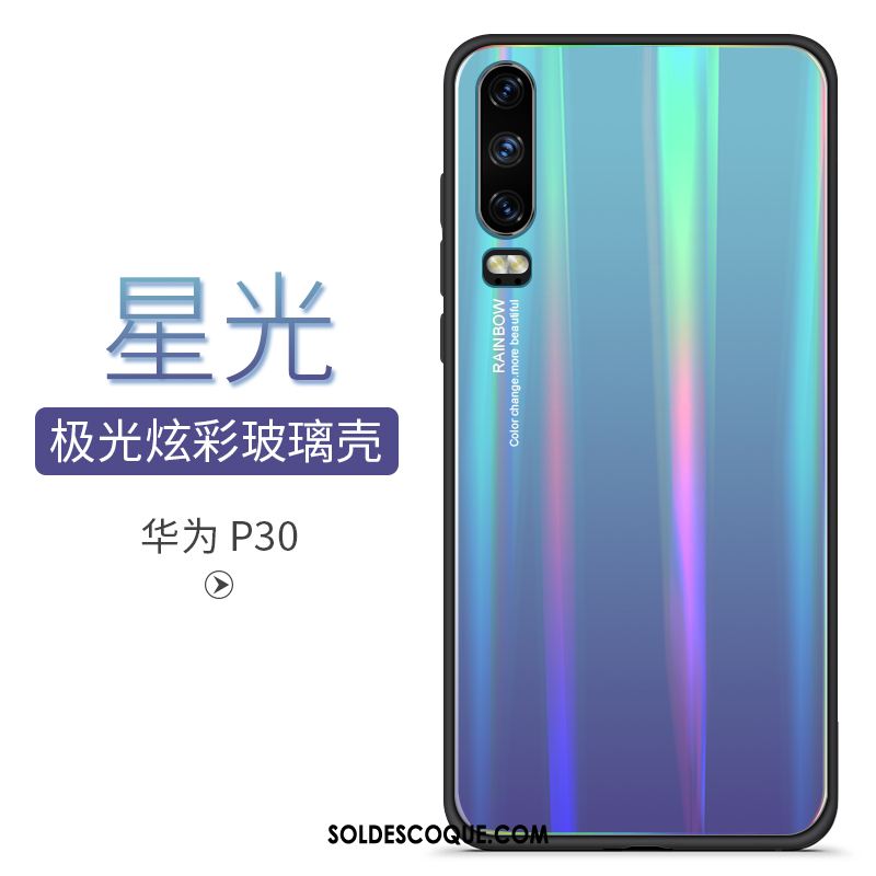 Coque Huawei P30 Dégradé Net Rouge Incassable Marque De Tendance Coloré En Vente