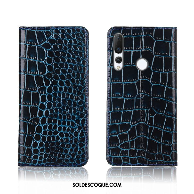 Coque Huawei P30 Lite Nouveau Cuir Véritable Incassable Bleu Téléphone Portable En Ligne