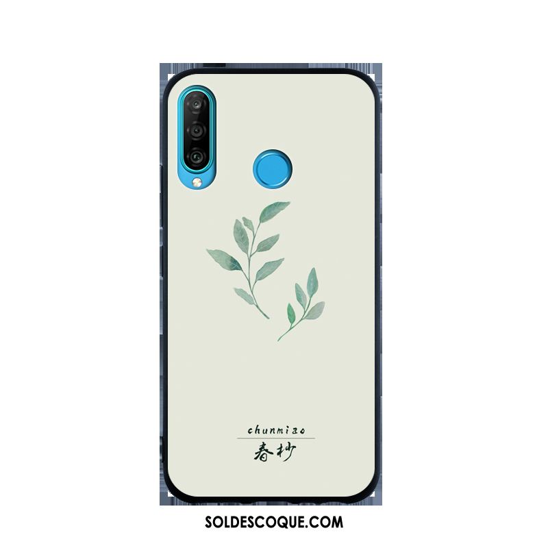 Coque Huawei P30 Lite Personnalité Blanc Simple Mode Tempérer Pas Cher