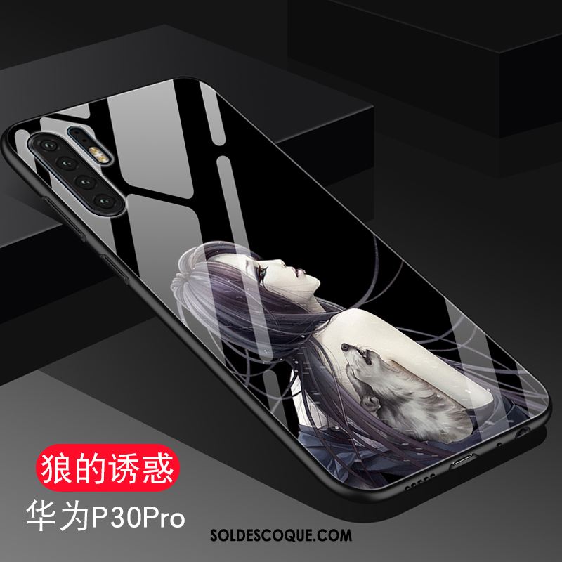 Coque Huawei P30 Pro Amoureux Marque De Tendance Personnalité Créatif Noir Pas Cher