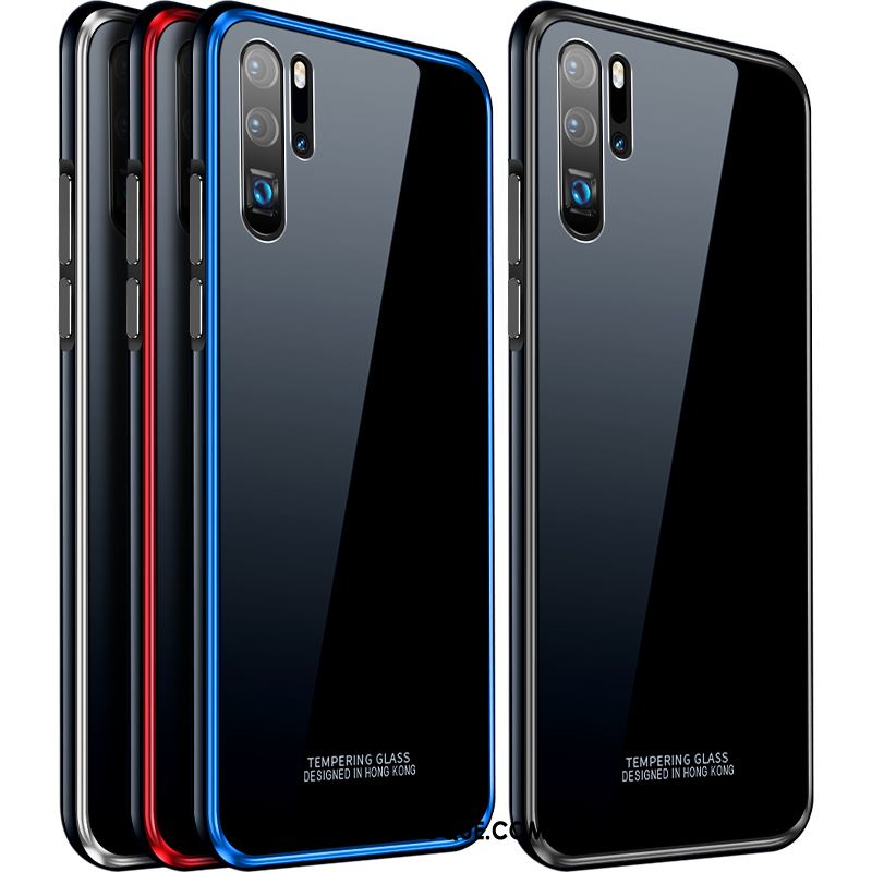 Coque Huawei P30 Pro Border Téléphone Portable Luxe Rouge Verre En Vente