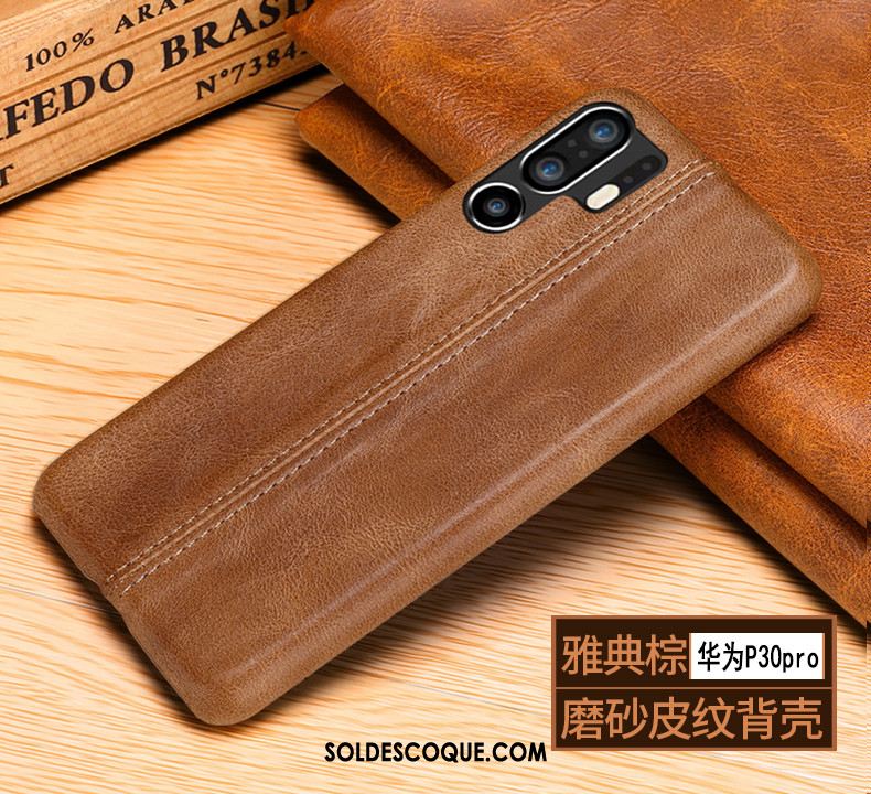 Coque Huawei P30 Pro Cuir Véritable Personnalité Bovins Protection Étui Pas Cher