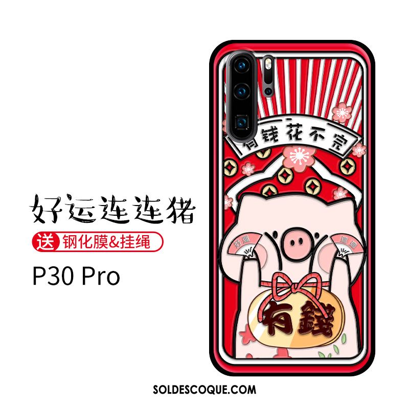 Coque Huawei P30 Pro Tout Compris Dessin Animé Téléphone Portable Protection Rouge Pas Cher