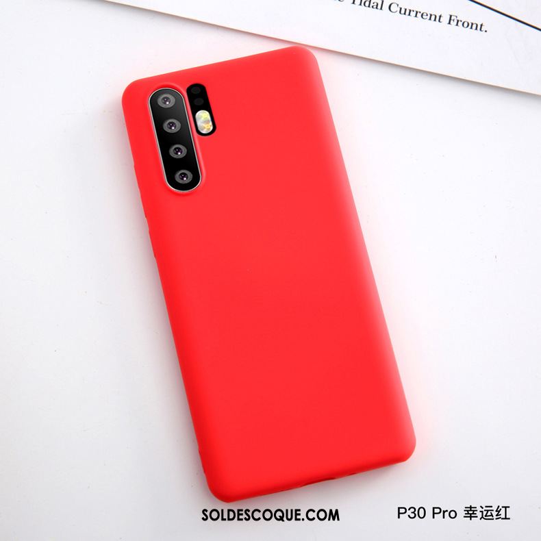 Coque Huawei P30 Pro Étui Rouge Fluide Doux Silicone Incassable Soldes