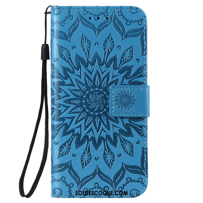 Coque Huawei P30 Étui En Cuir Bleu Clamshell Fluide Doux Téléphone Portable Pas Cher