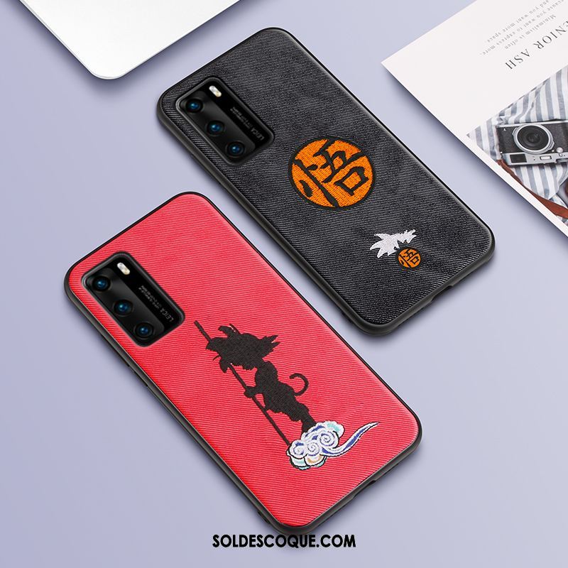 Coque Huawei P40 Incassable Étui Fluide Doux Broderie Tout Compris Pas Cher