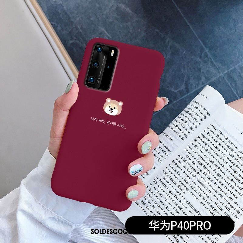 Coque Huawei P40 Pro Simple Téléphone Portable Rouge Net Rouge Fluide Doux Pas Cher