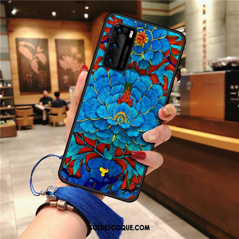 Coque Huawei P40 Silicone Délavé En Daim Fluide Doux Incassable Vent Housse En Ligne