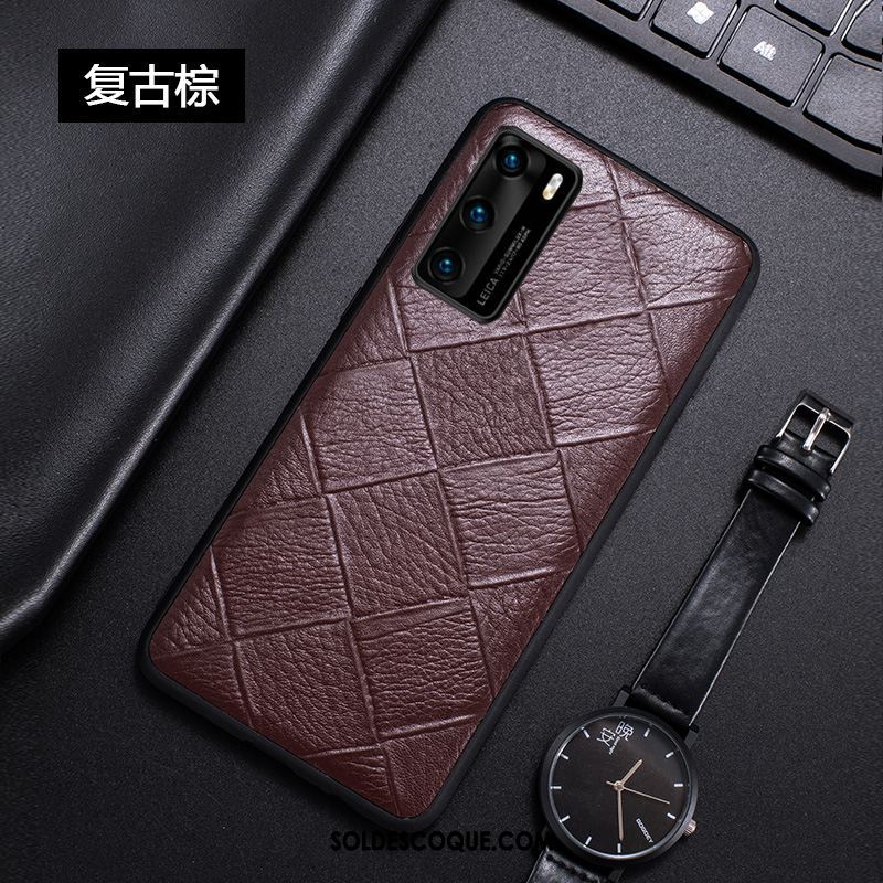 Coque Huawei P40 Très Mince Cuir Personnalisé Créatif Tout Compris Housse Pas Cher