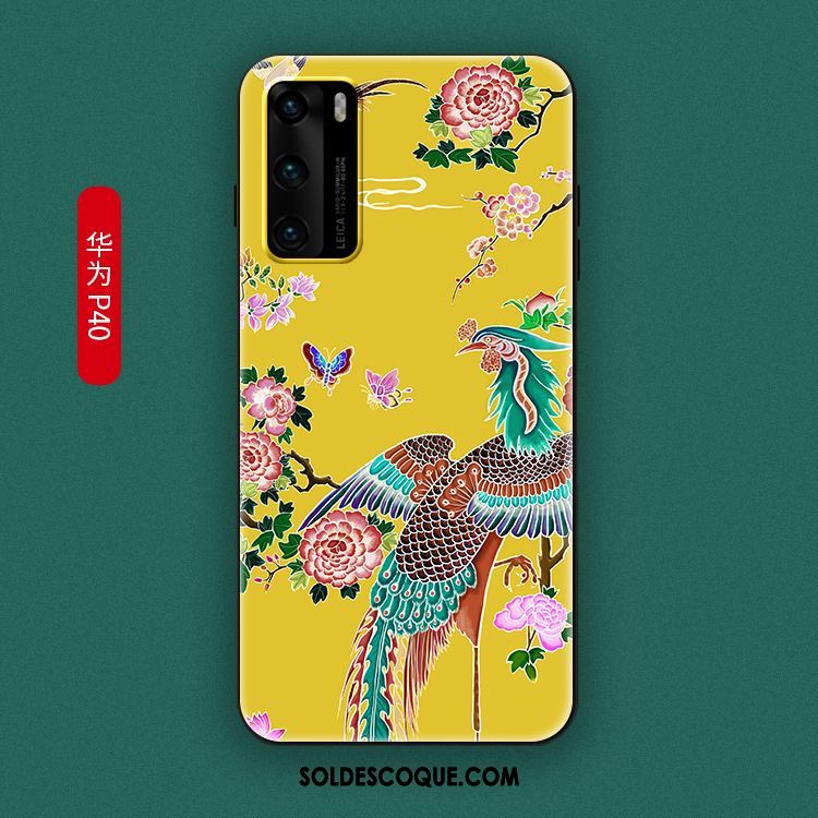 Coque Huawei P40 Très Mince Tendance Jaune Silicone Fluide Doux Pas Cher