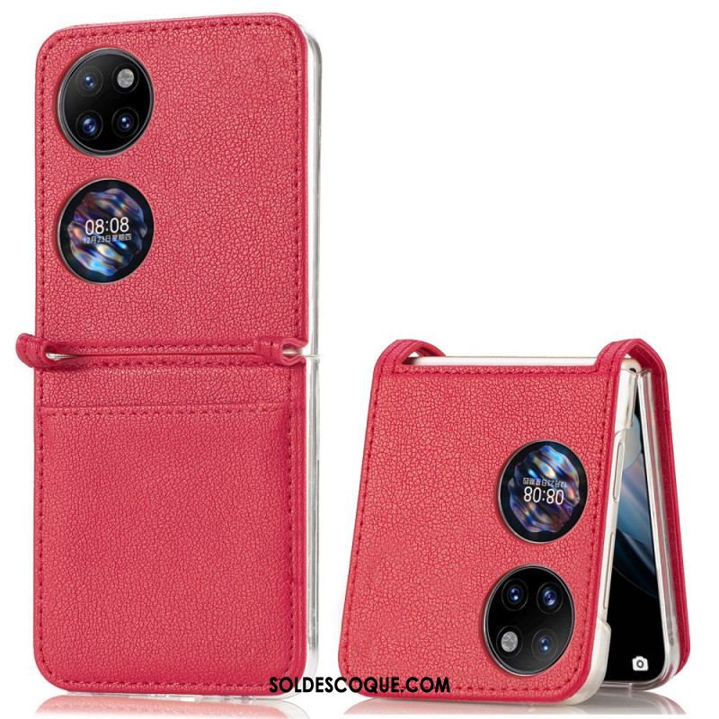 Coque Huawei P50 Pocket Texture Cuir Porte Carte