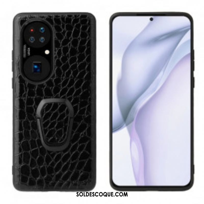 Coque Huawei P50 Style Crocodile Anneau-Support