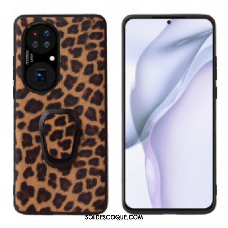 Coque Huawei P50 Style Léopard Anneau-Support