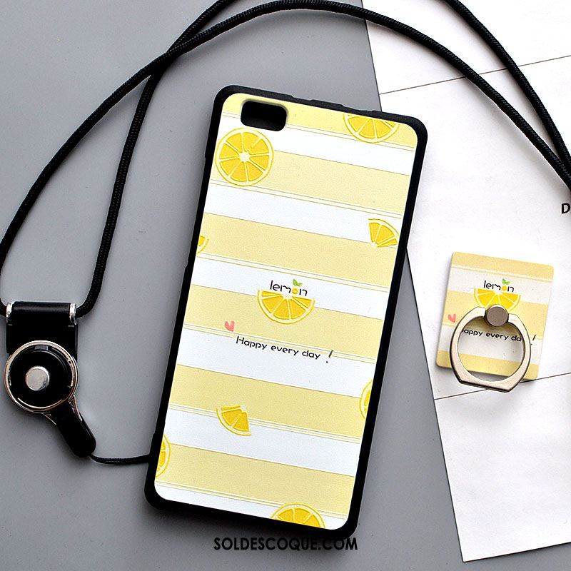 Coque Huawei P8 Lite Jaune Téléphone Portable Jeunesse Silicone Tendance Pas Cher