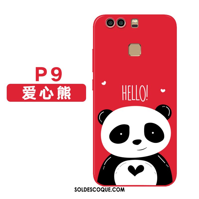 Coque Huawei P9 Fluide Doux Nouveau Incassable Dessin Animé Rouge Pas Cher