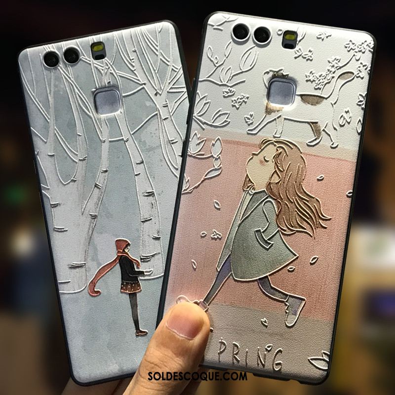 Coque Huawei P9 Incassable Téléphone Portable Dessin Animé Silicone Délavé En Daim Soldes