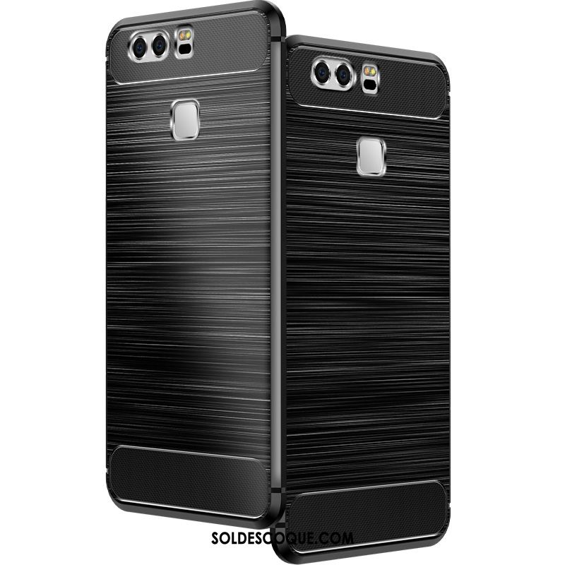 Coque Huawei P9 Plus Incassable Étui Tout Compris Fluide Doux Noir En Ligne