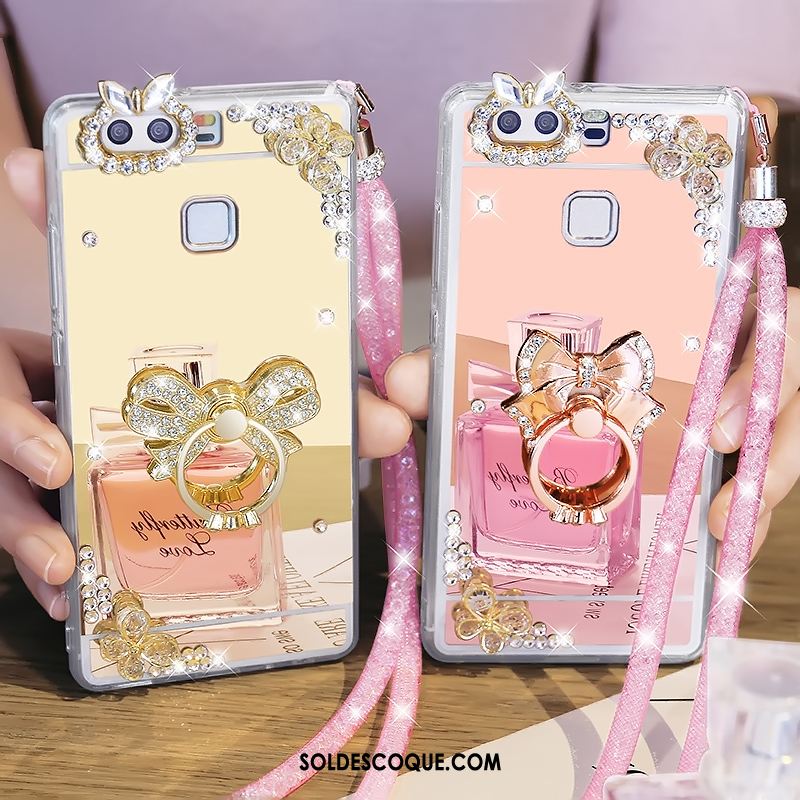 Coque Huawei P9 Plus Or Strass Longue Fluide Doux Téléphone Portable Pas Cher